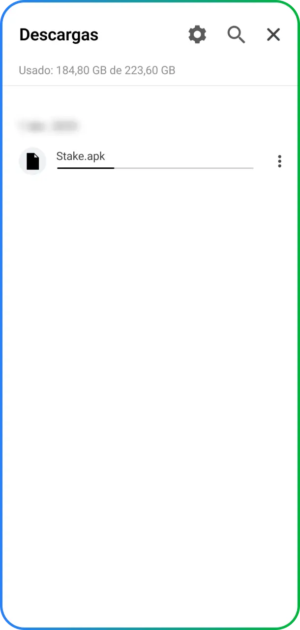Abrí la carpeta de descargas e iniciá la instalación del archivo APK ejecutable de Stake México.