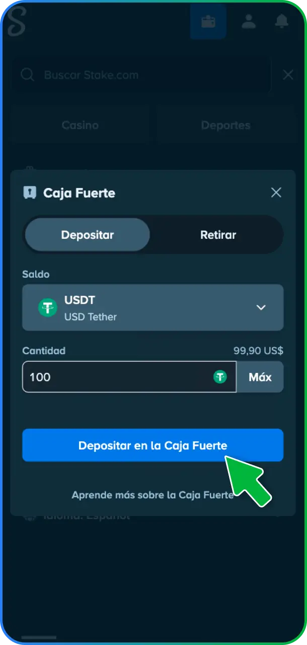 Realizá tu primer depósito de forma segura utilizando pesos mexicanos (MXN) en Stake México.