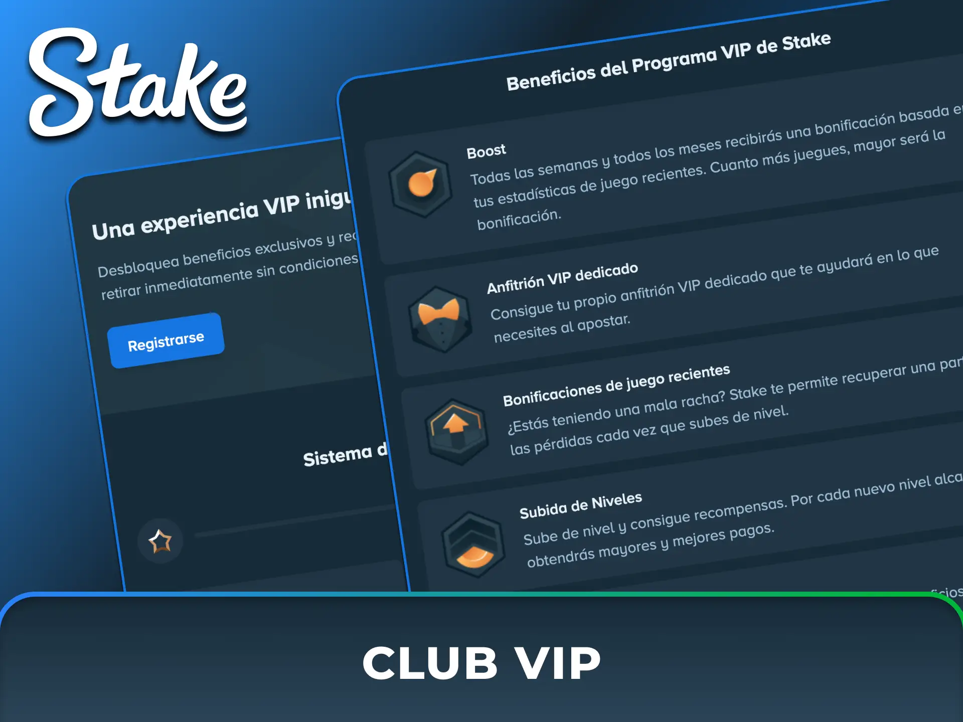 Formá parte del Club VIP de Stake México y accedé a beneficios escalonados, atención personalizada y bonos de recarga.