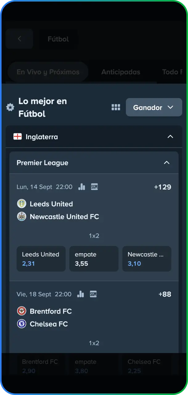 Explorá el calendario de eventos y elegí el partido en el que querés apostar dentro de Stake México.