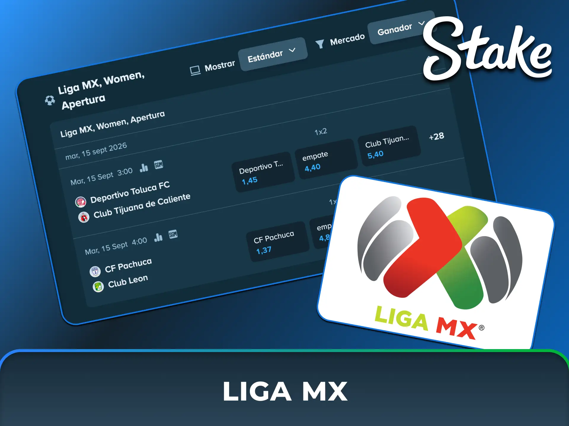 Seguí de cerca el torneo local y apostá en los partidos de la Liga MX con cuotas competitivas en Stake México.