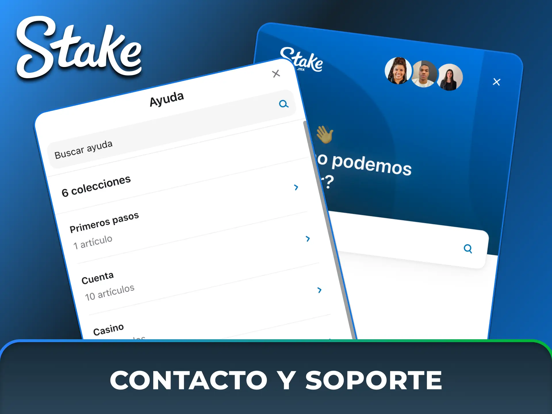 Accedé a soporte al cliente las 24 horas a través de chat en vivo y correo electrónico para resolver cualquier consulta en Stake México.